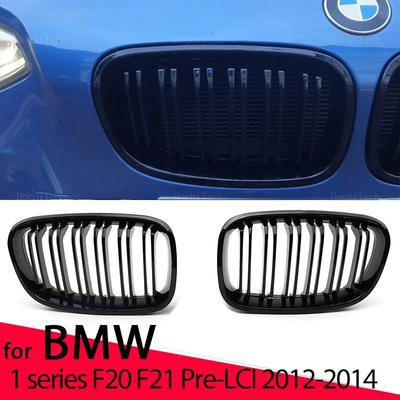 New Look Car Grille Grill Front Kidney Glossy 2 Line Double Slat For BMW 1 Series F20 F21 Pre-LCI 2011-2015 Car Accessories
