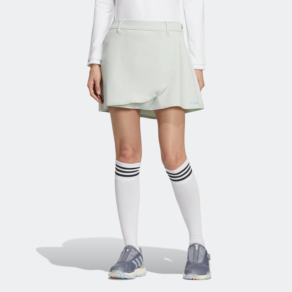 Adidas Super Stretch Sk Logo Label Waistband Comfortable Casual Skirt Women Skirts Linen-Green HG1718