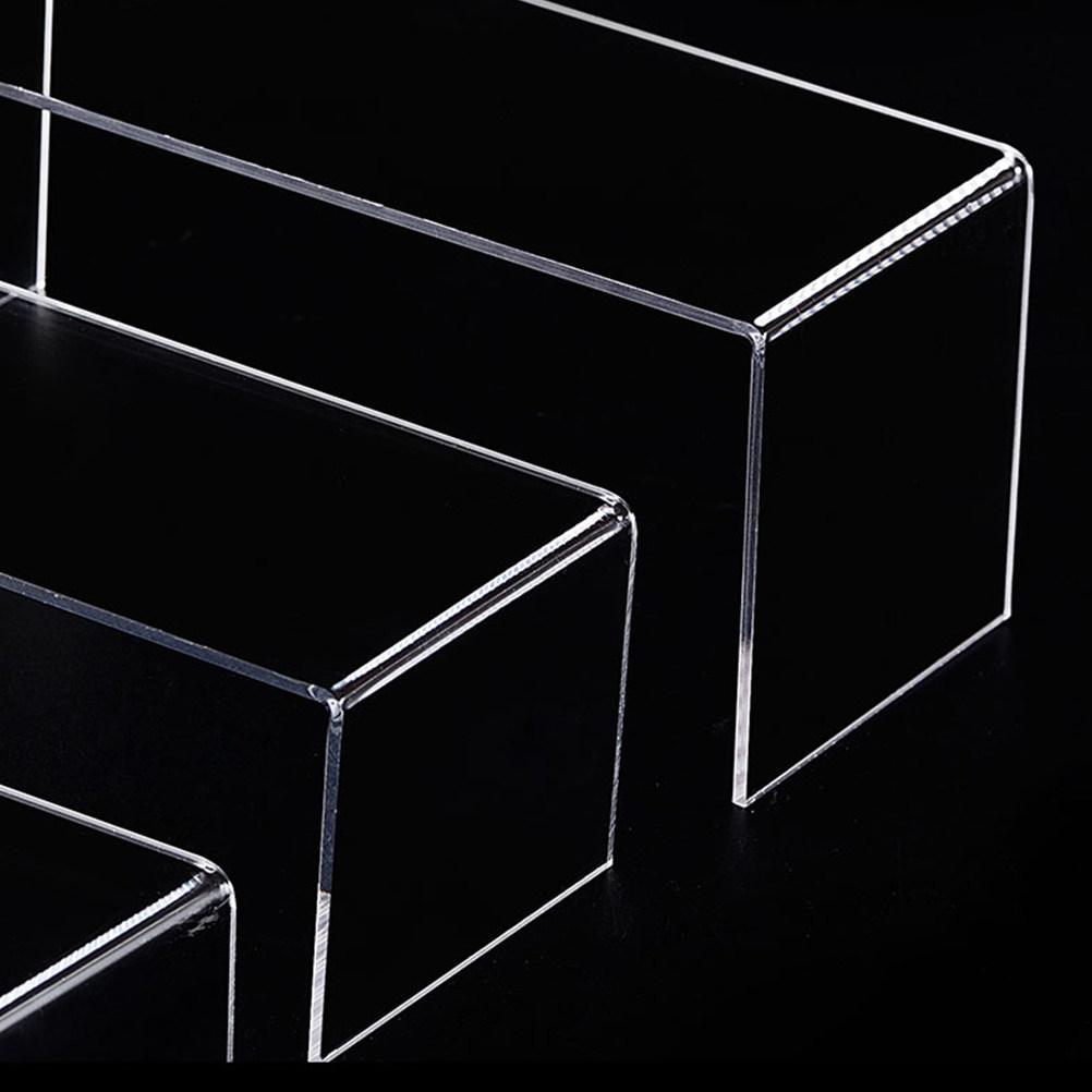3Pcs Acrylic Shoe Display Risers Transparent Storage Rack for Lipsticks Foundations Eyeshadows Bronzers Blushes Primers Party