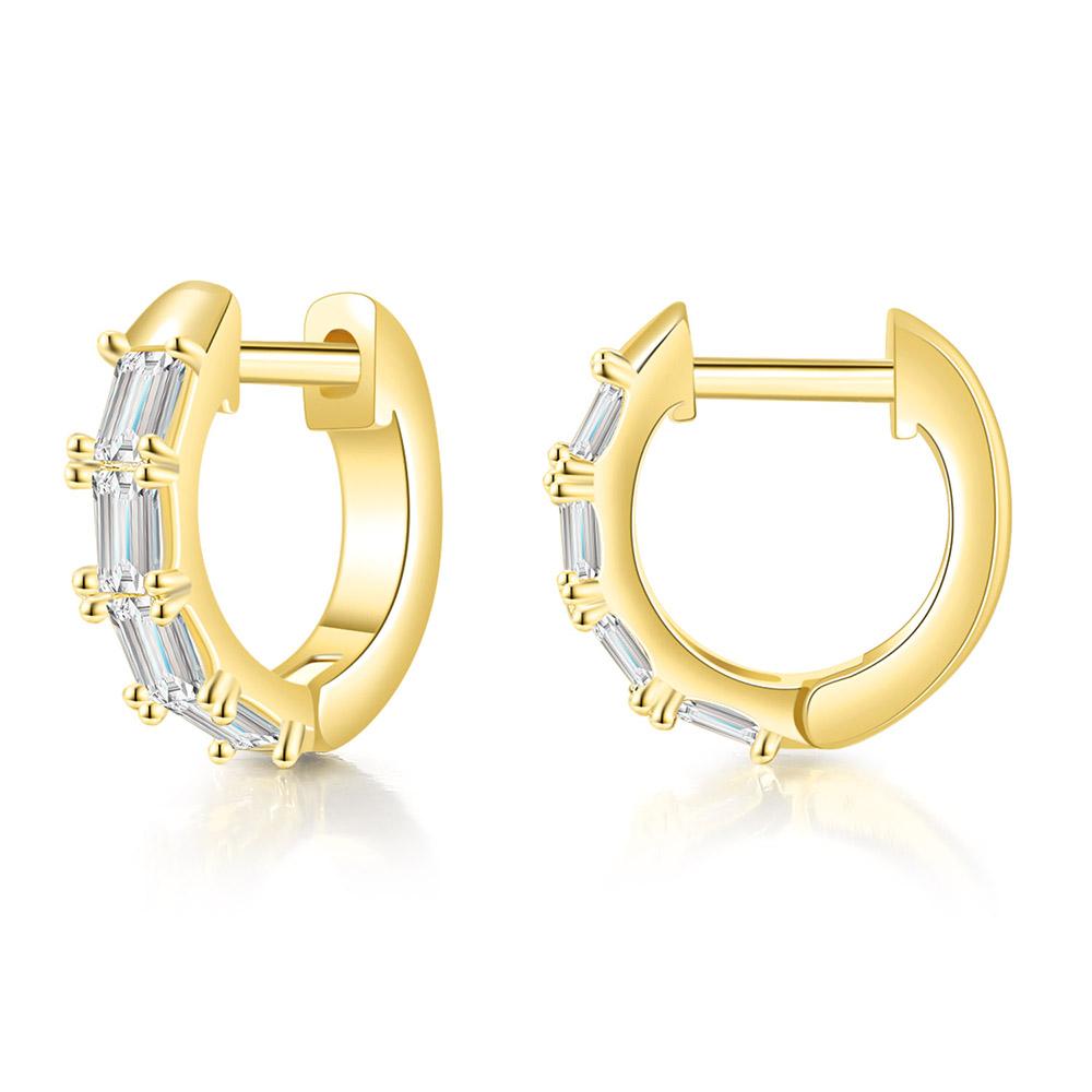 Orecchini Classici Brillanti in Zirconia Cubica da Donna Colore Oro Rosa Carini Mini Accessori per Orecchie Lobe Gioielli alla Moda E547