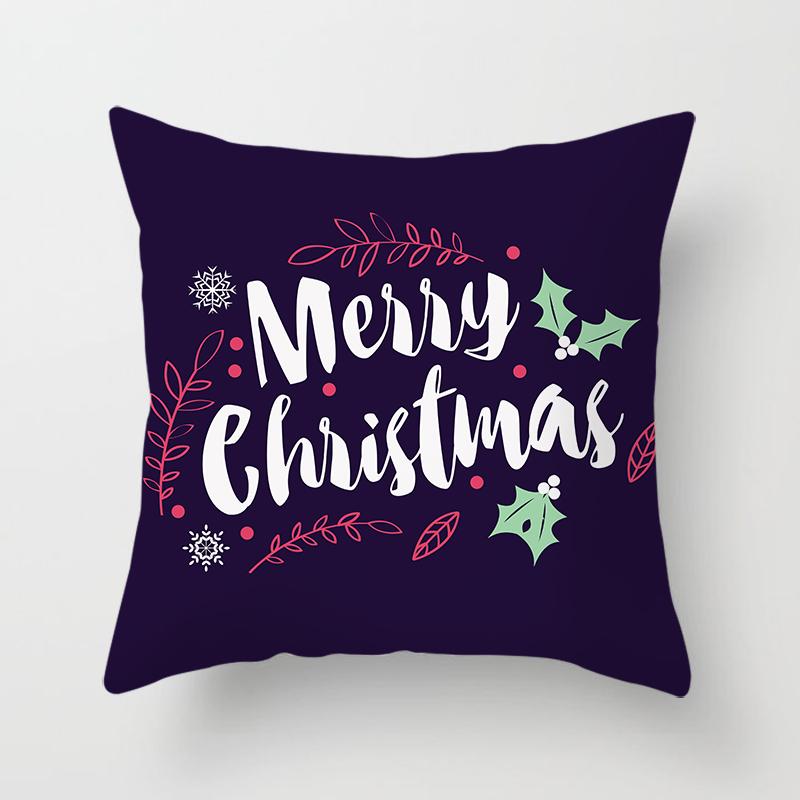 Merry Christmas Printed Pillowcase Christmas Style Cushion Cover Home Sofa Decor Throw Pillowcase