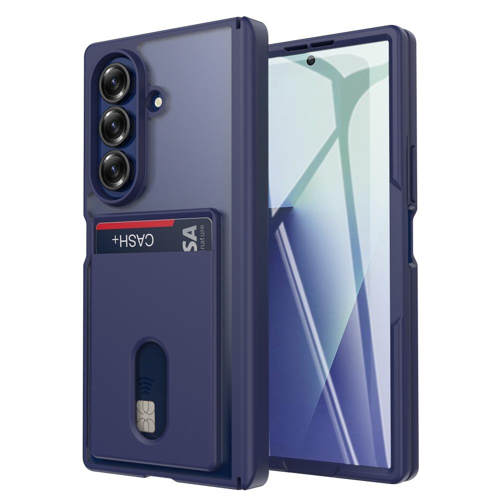 

Armor Matte Slot Card Holder Wallet Transparent Hinge Case For Samsung Z Fold 7 5G Back Screen Protector Shockproof Cover Galaxy Z Fold7