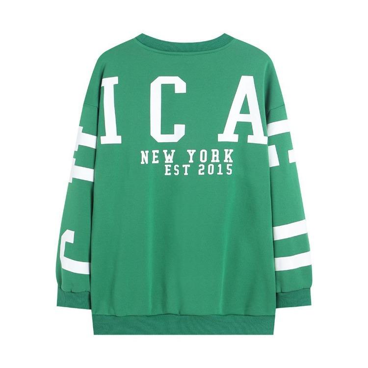 2023 Women's Loose Round Neck Casual Sweatshirt Thick Versatile Letter Print