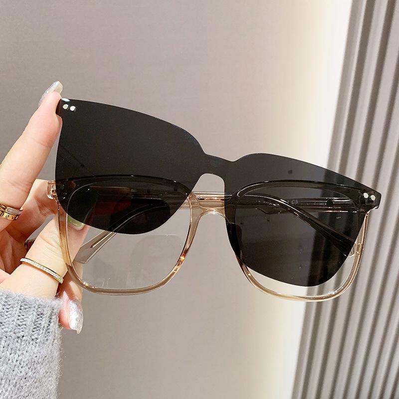 

2 в 1 Накладные магнитные очки для чтения Без оправы Квадратные солнцезащитные очки Защита от синего света Оптические очки по рецепту Original Lenses