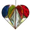 Colorful Heart Sun Catcher 3D Multi-Faceted Heart Hanging Ornament Stained Glass Rainbow Maker Window Decoration for Home Office Balcony Car