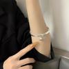 Fu brand bell bracelet double ring female niche bracelet ins is not colored niche design high sense temperament simple
