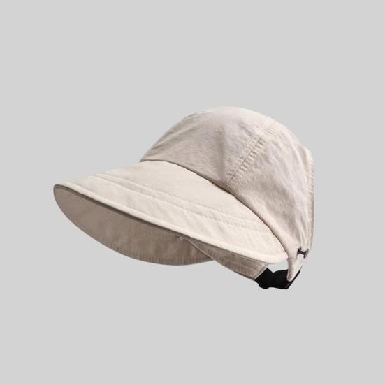 Sun Hat Adjustable Back Buckle Extended Brim Hollow Top Design Ponytail Hat Summer Outdoor Activities Sun Protection Hat