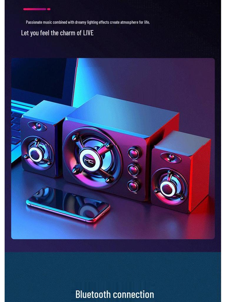 Universal Bluetooth Wired Desktop Speaker with Creative Design