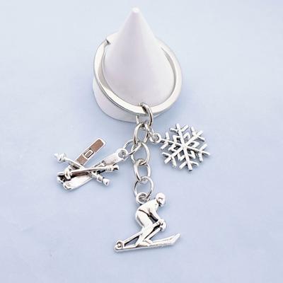 Fashion Skiing Keychain Pendant Sports Key Chain Ski Resort Gift Ornament
