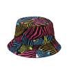 Classic Vintage Print Doublesided Sun Hat For Men Women Summer Outdoor Uv Protection