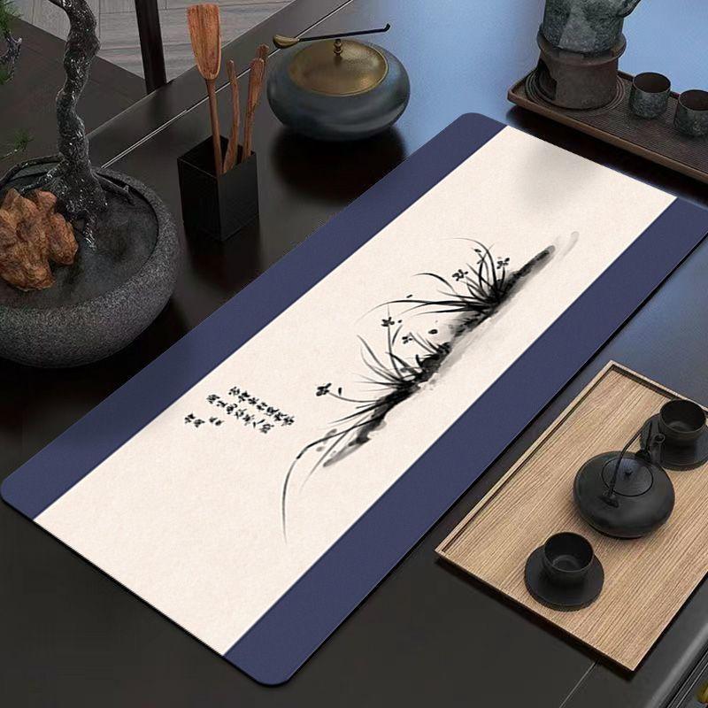 New Chinese-style Water-absorbing and Easy-to-dry Long Diatom Mud Table Mat Is Easy To Take Care Of. Anti-scalding and Non-slip Tea Party Zen Drain Ma