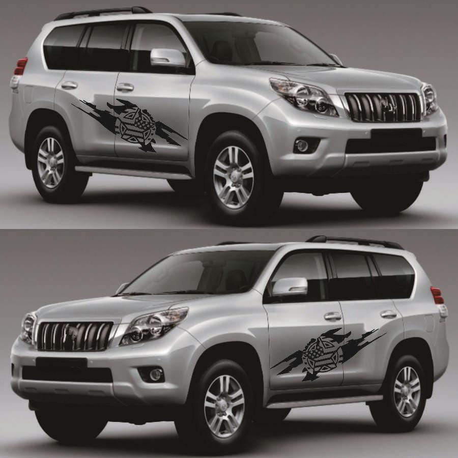 2x Car Body Side Door Stickers Army Military Star Style Decals For Jeep Wrangler