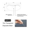50pcs Disposable Haircut Face Shields with Scissors Makeup Shower Face Protector Mask Salon Supplies for Hairdressing