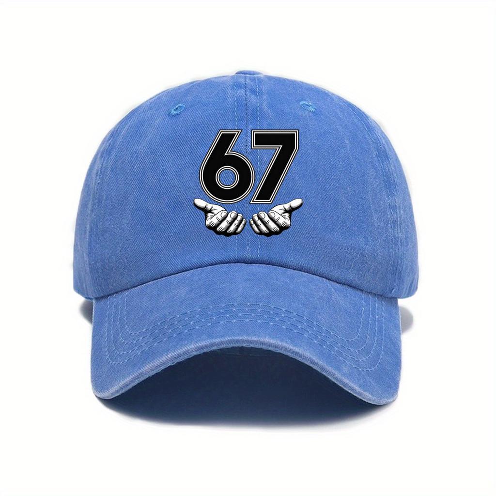 Vintage Six Seven 6 7 Meme Funny Hands Baseball Caps Unisex Distressed Denim Snapback Cap Gen-Alpha Slang Outdoor Gift Caps Hat