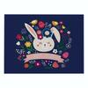 Easter meal mat, cartoon rabbit kitchen insulation coaster, heat-resistant cotton and linen Western style mat home decor