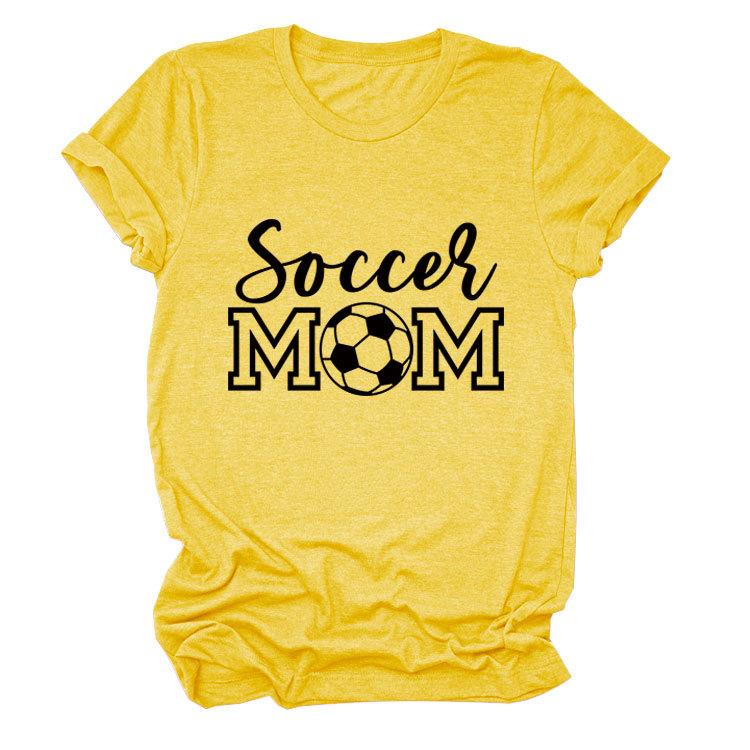 Soccer Mom European and American Crew Neck Women's Casual Loose Short-sleeved eBay Foreign Trade Spot Large Size Comfortable T-shirt