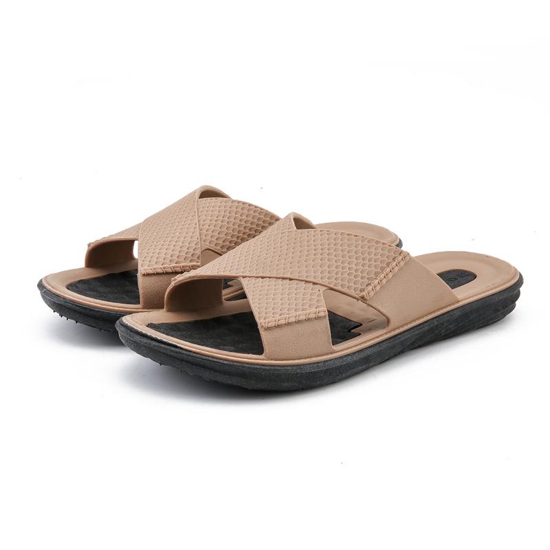 2024 New Style Men's Slippers Plus Size Fashion High Quality 100% Crazy Horse Leather Mens Summer Slides 5679