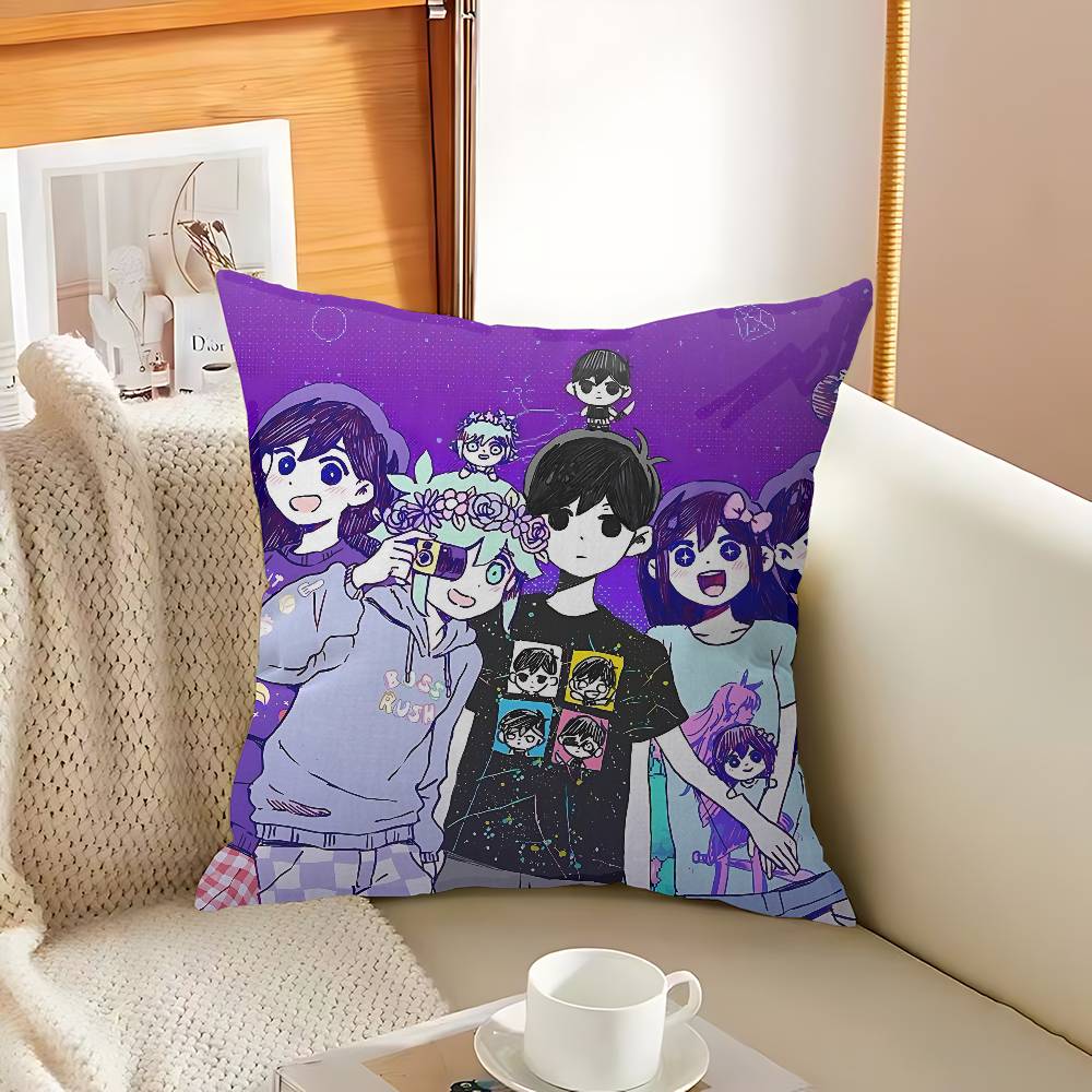 Game Omoris Pillow Covers Cartoon Sofa Decorative Home Double-Sided Printing Short Plush Cute Cushion Cover