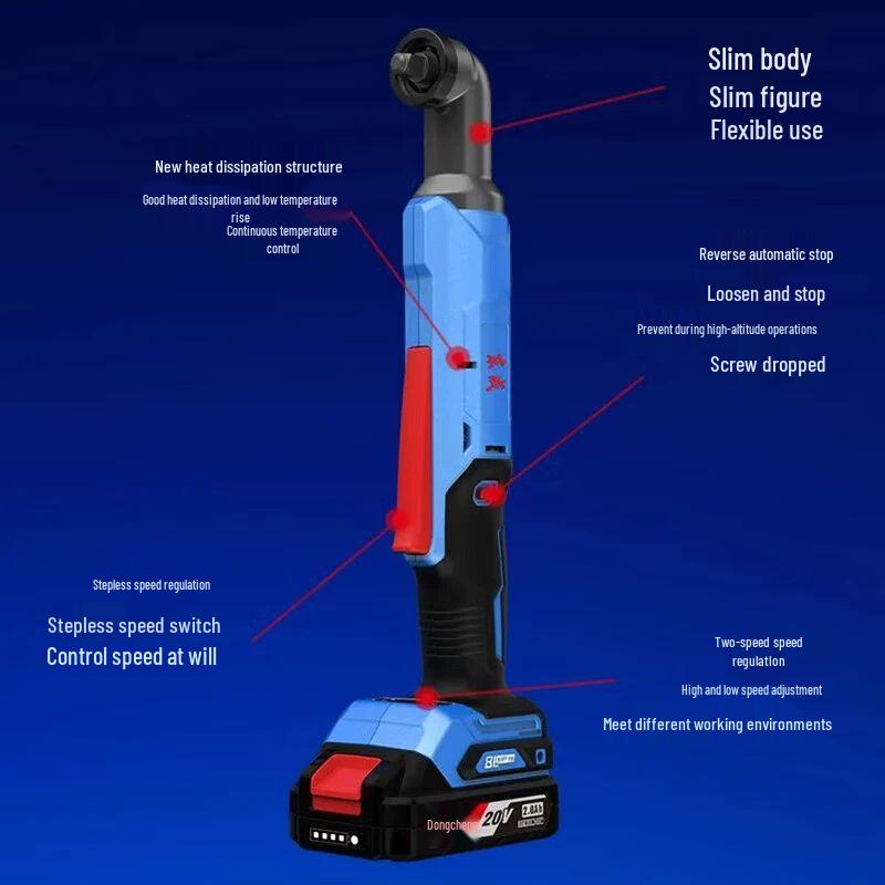 

Dongcheng 20V Cordless Brushless 90-Degree Angle Impact Wrench CN plug (adapter included)