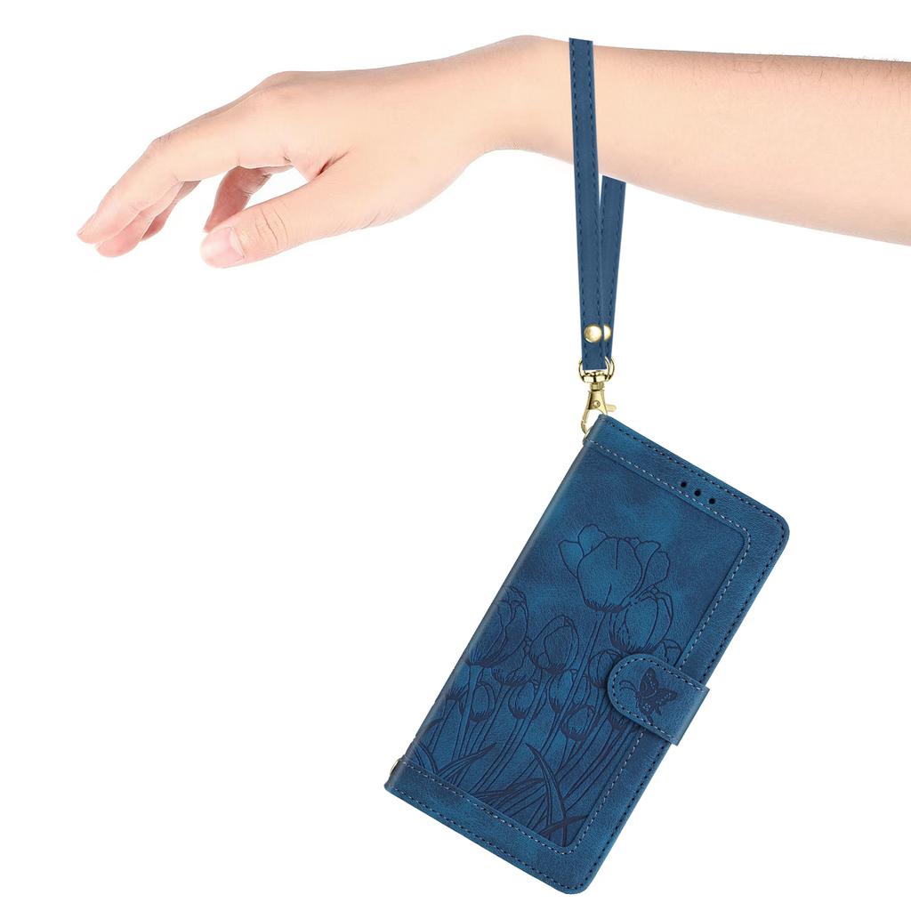 For Samsung Galaxy A37 5G Case Tulip Leather Phone Cover with 5 Card Slots Wallet