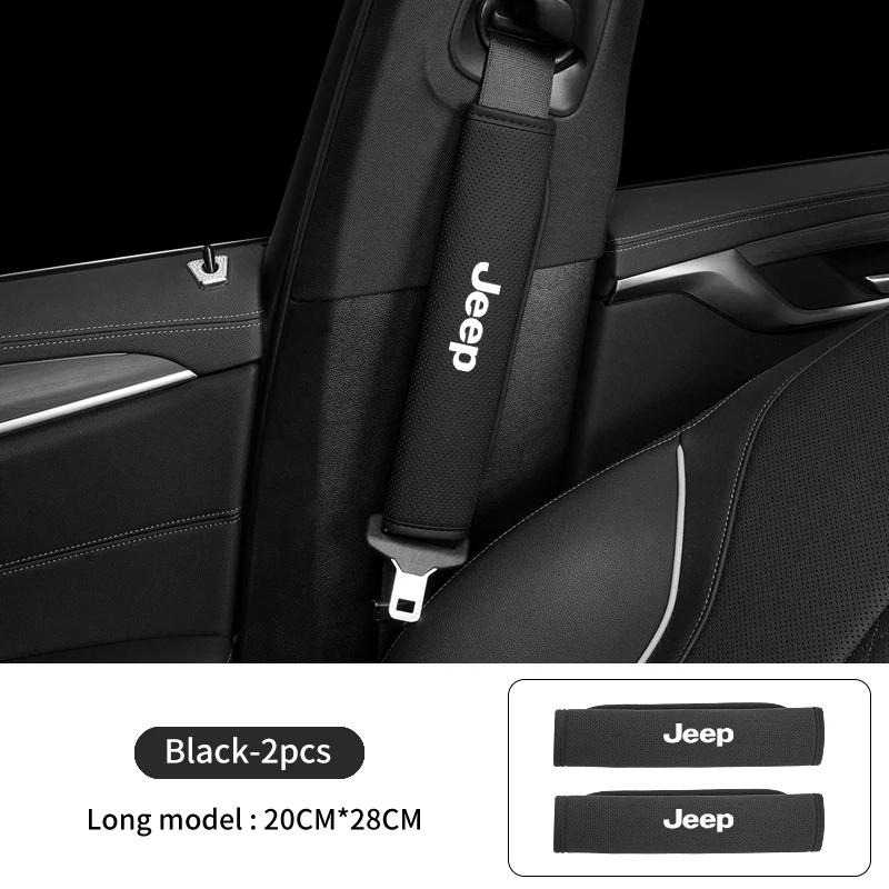 For Jeep Breathable Car Seat Belt Padding Pad Interior Accessories For Jeep Wrangler Renegade Compass Grand Cherokee JK Patri