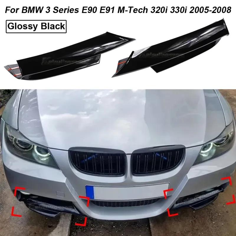 For BMW 3 Series E90 E91 M-Tech 320i 330i 2005-2008 Car Front Bumper Lip Side Splitter Spoiler Kit Fog Lamp Cover