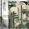 Green Plant Shower Curtain, Bathroom Decorative Shower Curtain, Waterproof Shower Curtain with Hooks