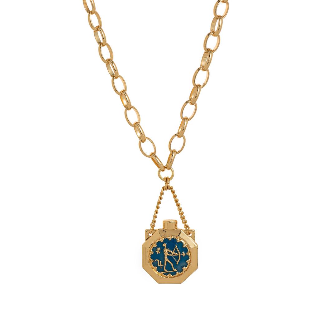 Twelve Constellations Wishing Bottle Necklace Colored Drip Pendant Cat Ear Water Bottle Pendant Design Sense Heavy Industry Sweater Chain Women