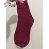 5 Pairs of Winter Men's and Women's Socks Padded and Thickened Warm Terry Solid-coloured Mid-calf Floor Socks Imitation Rabbit Wool Socks
