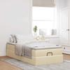 Ottoman Bed with Mattress Cream 90x190 Cm Fabric