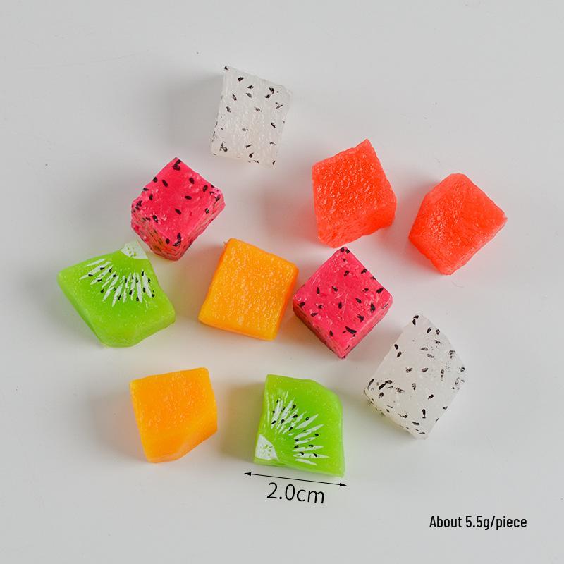 Dragon Fruit, Watermelon, and Mango Cubes - Model Cake Decoration & DIY Fruit Salad Toy Accessories