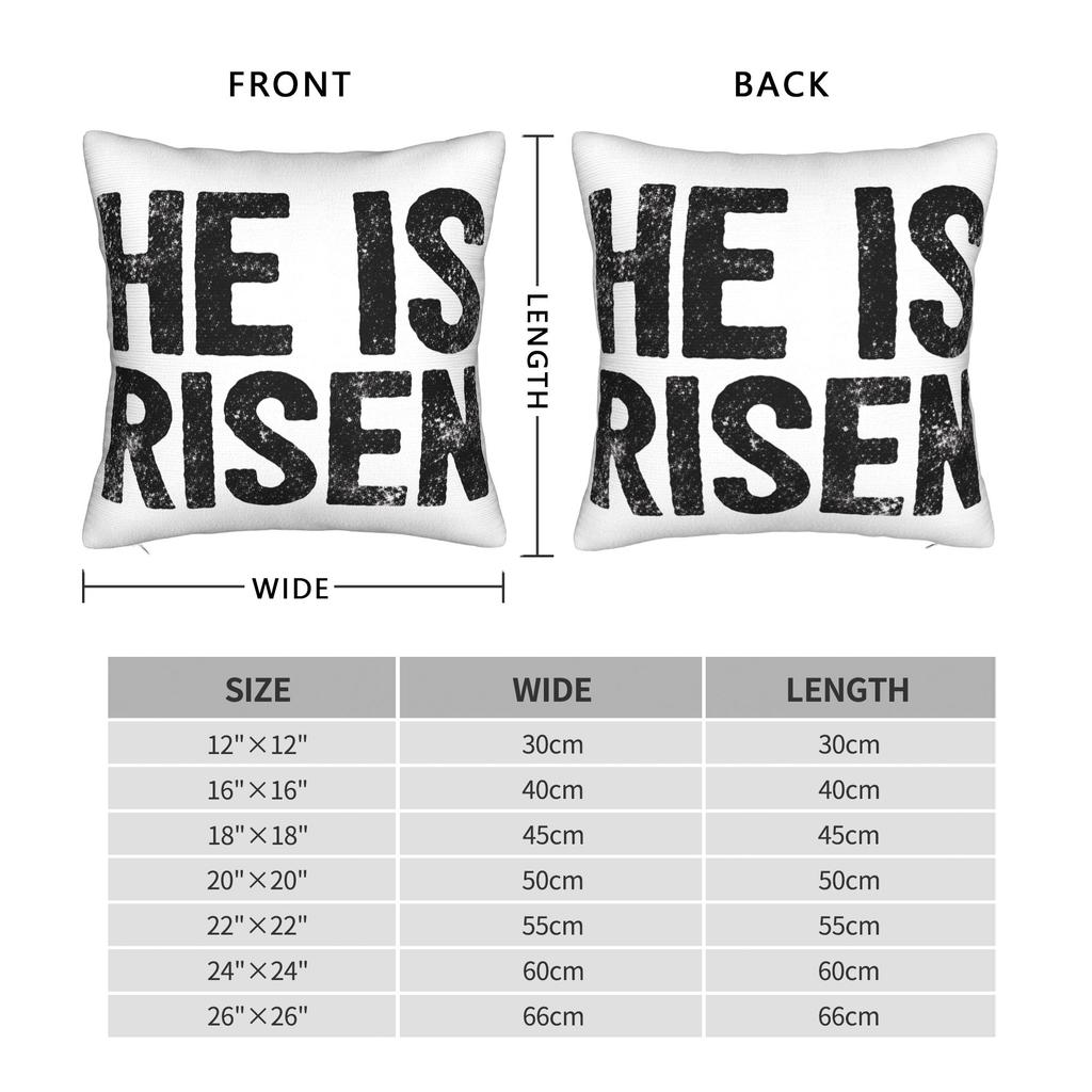 He Is Risen Boho Easter Letter Pillow Case Cute Funny Pillow Cover Custom Pillowcases For Office Car Home Decor