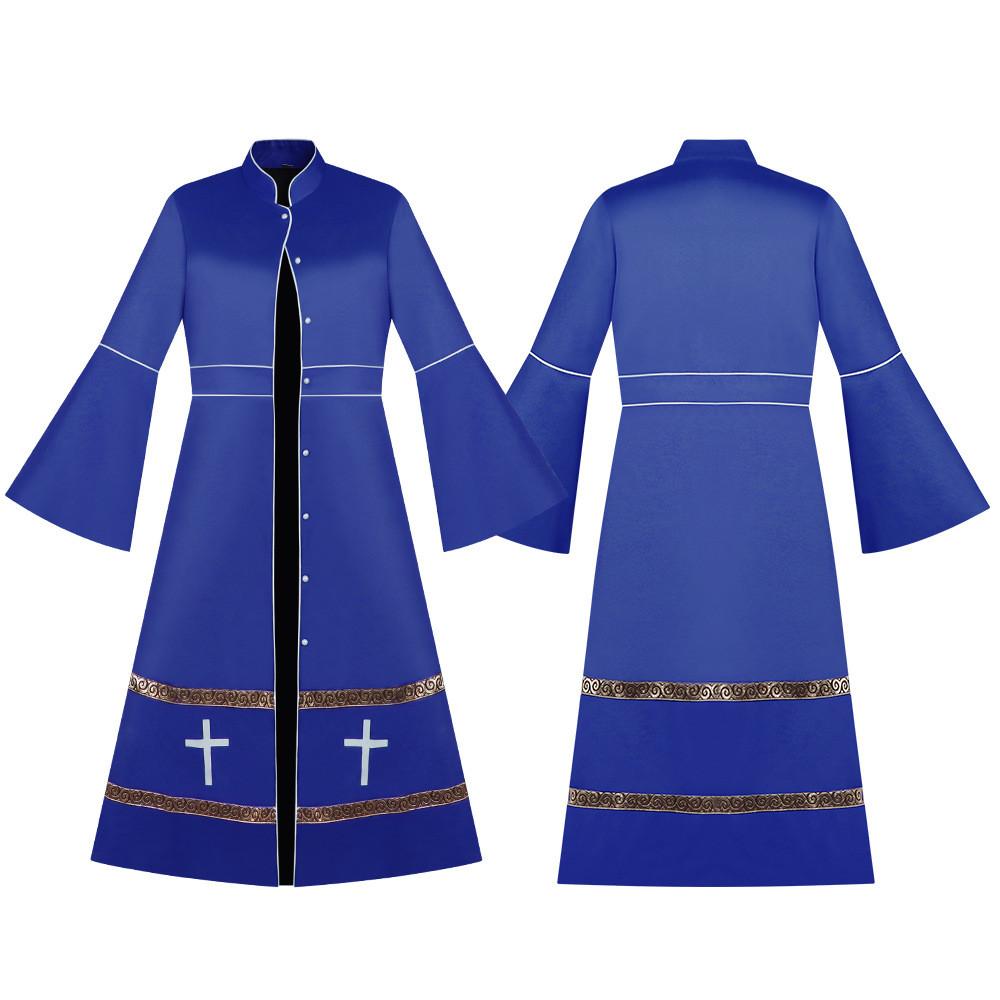 Robe Sacerdotale Medievale per Donne in Tessuto di Poliestere per Cosplay e Giochi di Ruolo Fantasy