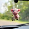 Acrylic Playful Pig Car Accessory Delightful Cartoon Figure Ideal For Interiors Car