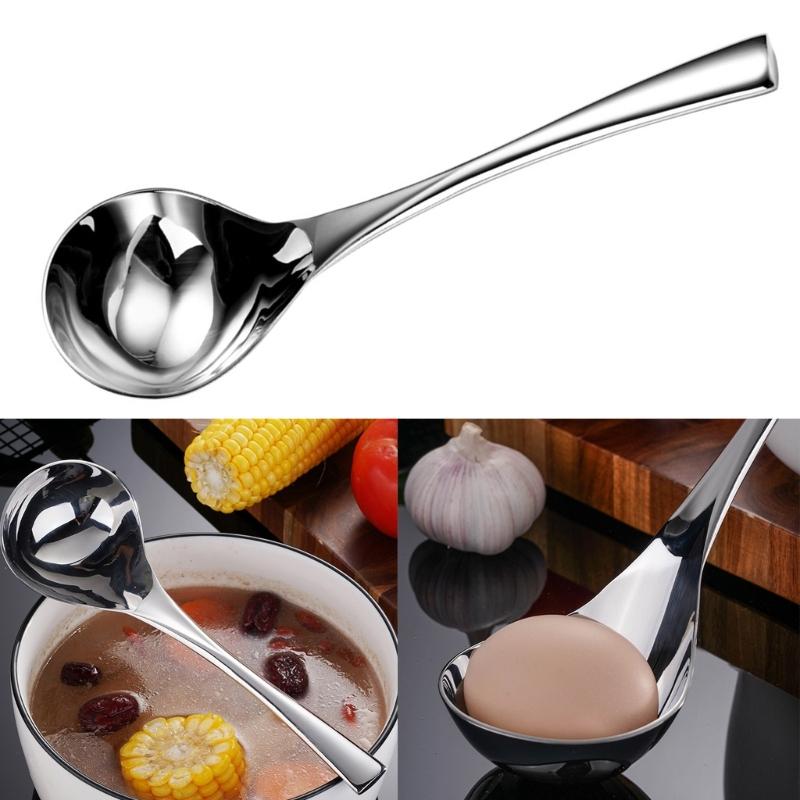 Functional Stainless Steel Soup Spoon Family Size Stainless Steel Soup Ladle With Comfortable Long Handle for Cooking