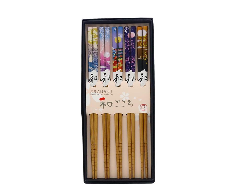 Castle Enterprise Wagokoro Chopsticks X 10 Boxes Set Japanese Souvenir (5 Pairs) (Japanese Landscape)