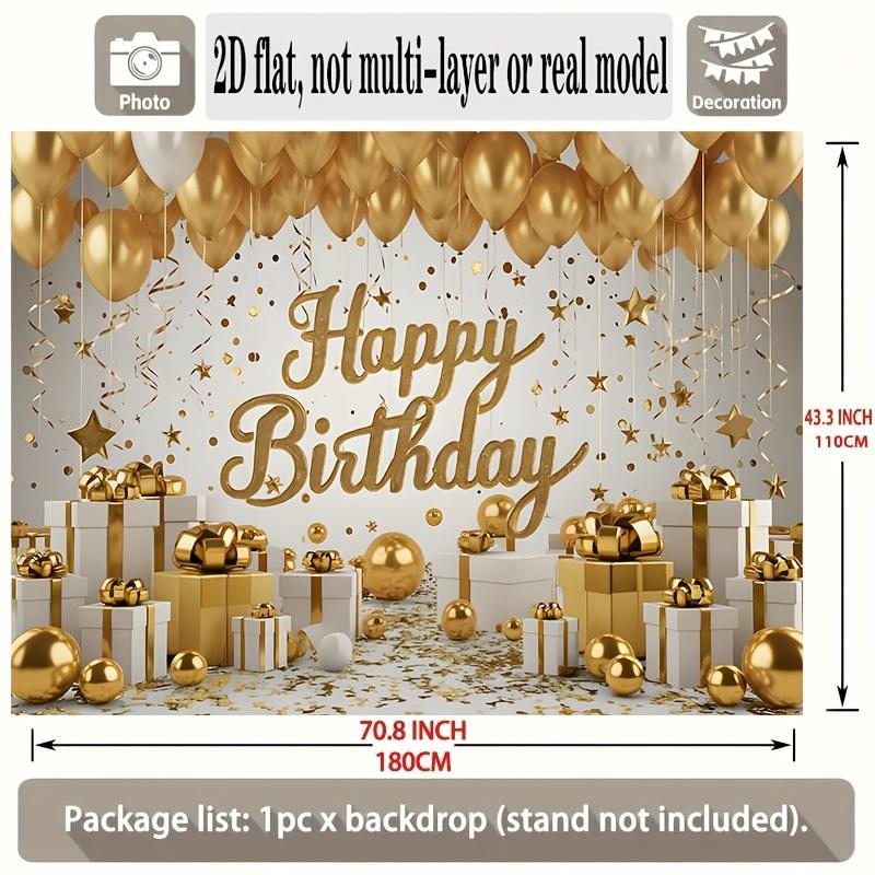 Party Backdrop Happy Birthday Christmas Birthday White Photo Booth Background Wall Decor