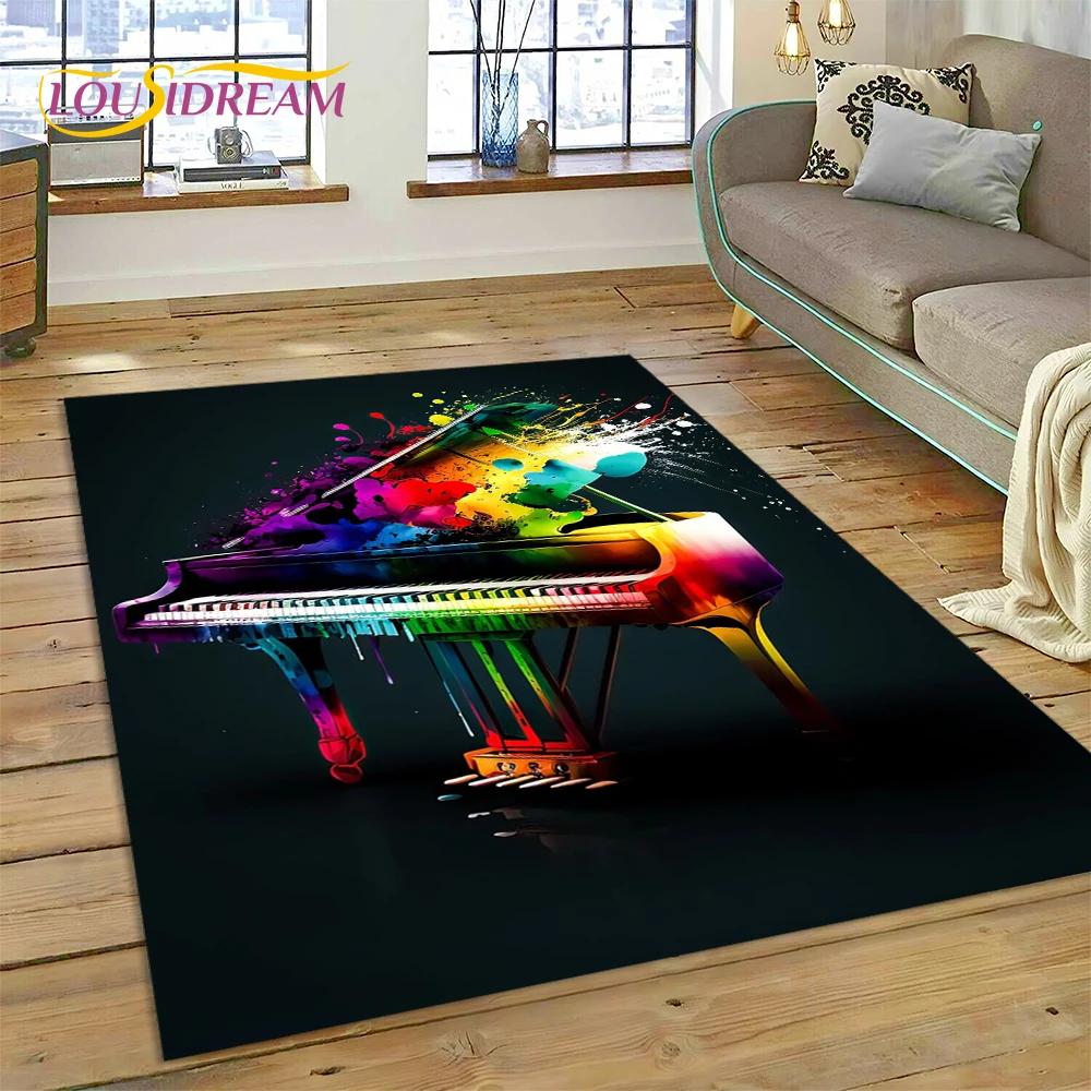 3D Dream Piano Key Music Instrument Cartoon Area Rug Duży, Dywan do Domu Salon Sofa Wycieraczka Dekoracja, Dziecięca Mata Antypoślizgowa Podłogowa