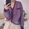 Frühling Strickjacke Frauen Koreanische Version Lose Feste Ausländischen zweireiher Strickjacke Vielseitig Weiche Klebrige Pullover Mantel Frauen
