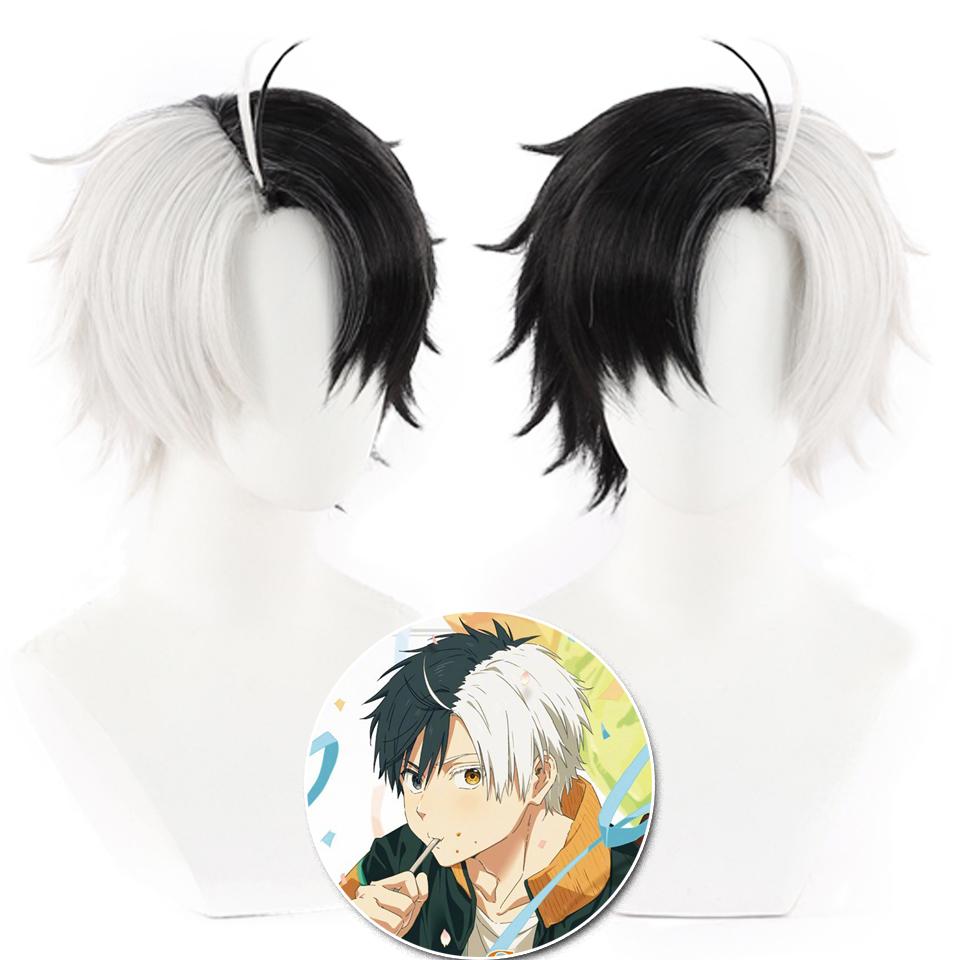 

WTB Синтетический парик черно-белый, цвет соответствует коротким волосам WIND BREAKER мультяшный косплей пушистый праздничный цвет соответствует коротким волосам 20cm