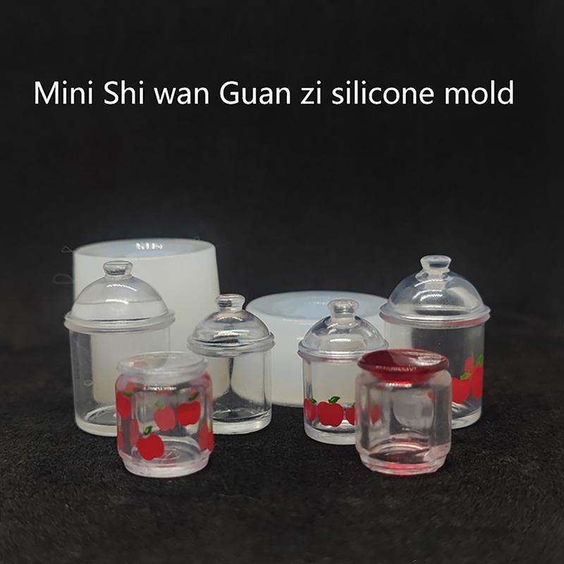Puppenhaus Lebensmittel Glas Silikon Form Puppen Haus Mini Candy Cookie Gläser Modell Spielzeug Puppenhaus Küche Zubehör