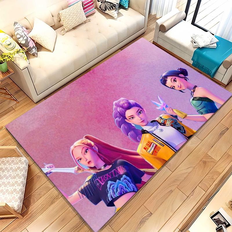 K-Pop Demon Hunters Golden Saja Boys Living Room Non-Slip Area Rug Soft Carpet for Bedroom Playroom Sofa,Home Decor Doormat