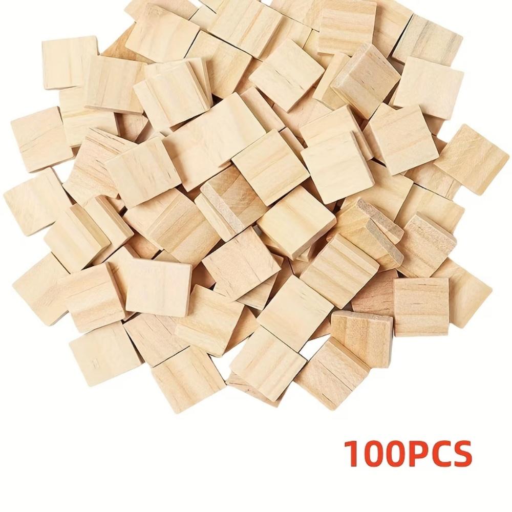 

100PCS Scrabble Letters for Crafts DIY Wood Gift Decoration Making Alphabet Coasters Scrabble Crossword Game Wood Letter Tiles 4mm