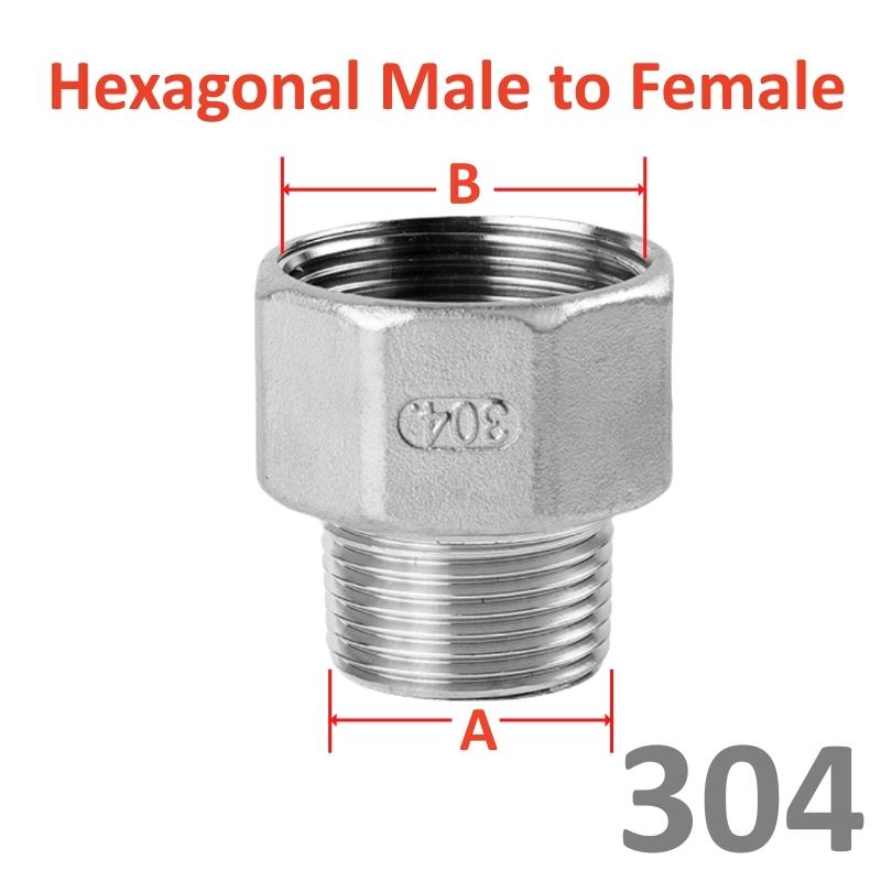 Plumbing connection 3/4" 1" 2" 3" 4" Reducing 304 Stainless Steel Male Female Thread fitting Reducer British Water Pipe Adapter