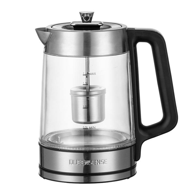 

Электрический чайник из нержавеющей стали с двухслойным стеклом, автоматическим отключением и функцией поддержания тепла, 1,7 л