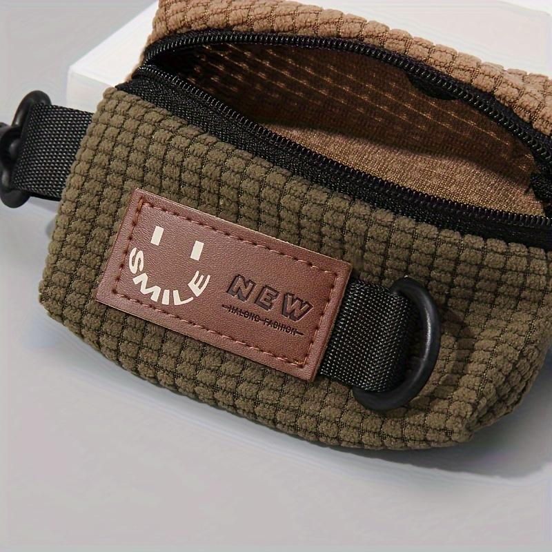 Cord Samt Hängebeutel Schlüsselanhänger Tasche mit verstellbarem Riemen - Mehrfachfach-Organizer für Kopfhörer, Schlüssel & kleine Gadgets