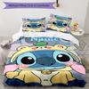 3pcs Custom Name Stitch Bedding Set Duvet Cover Closure Includes 1 Duvet Cover & 2 Pillowcases, Soft and Comfortable for All Seasons.