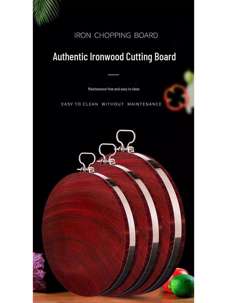 Eisenholz Mehltauresistent Rundes Schneidebrett - Massivholz Küchenhackblock