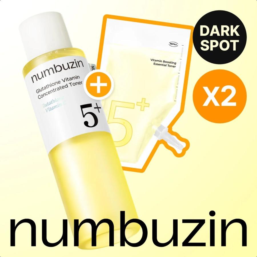 numbuzin No. 5 Vitamin Boosting Essential Toner 200ml Refill Set (+Refill 200ml) +Refill 200ml
