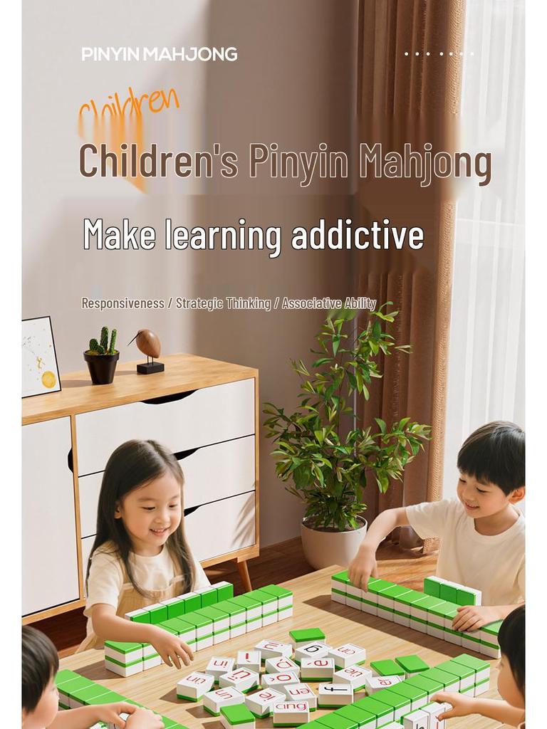 Children's Pinyin Mahjong Letter Card Game: Educational and Interactive Board Game for Primary School and Kindergarten